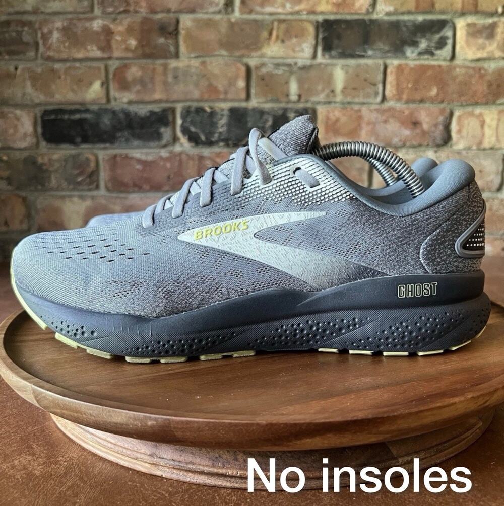Brooks Ghost 16 Mens 9.5 2E Gray Green Neutral Cushion Running Shoes Sneakers